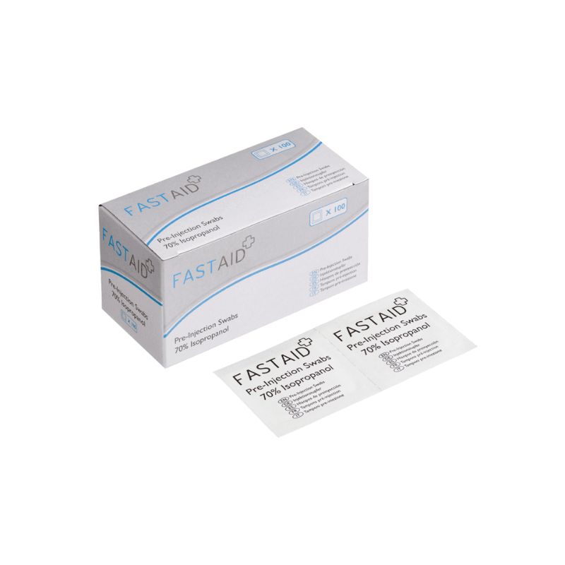 Fast Aid Pre Injection Swabs 70% Alcohol Wipes
