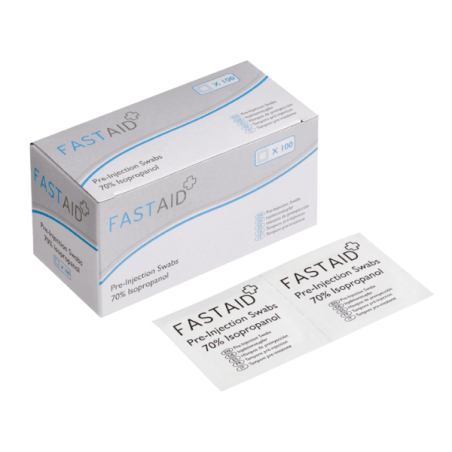 Fast Aid Pre Injection Swabs 70% Alcohol Wipes | Veyessa