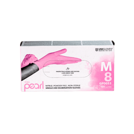 Unigloves Pearl Pink Nitrile Gloves Medium Box of… | Veyessa